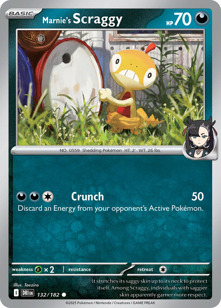 Marnies Scraggy - DRI 132/182 (Reverse Holofoil)