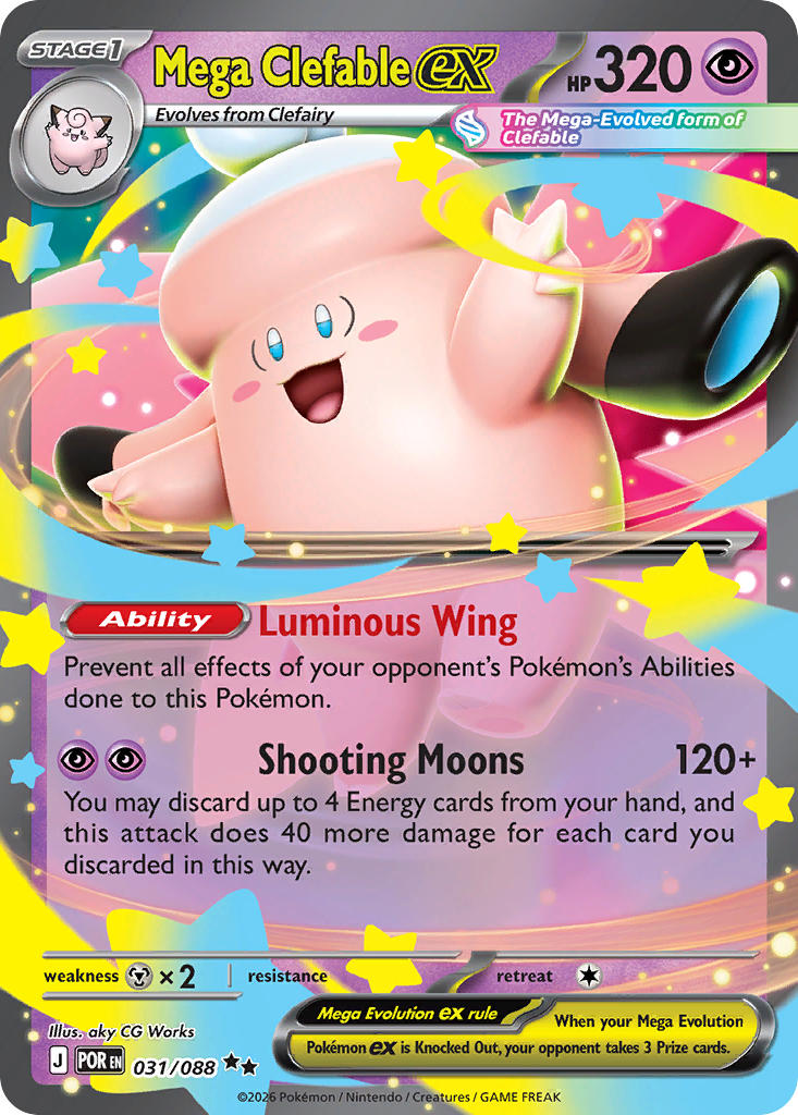 Mega Clefable ex - POR 031/088 (Holofoil)
