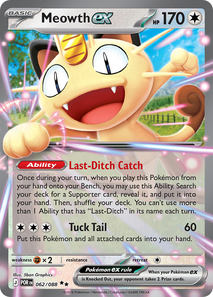 Meowth ex - POR 062/088 (Holofoil)