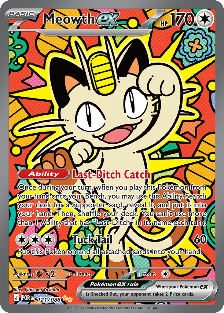 Meowth ex - POR 121/088 (Holofoil)