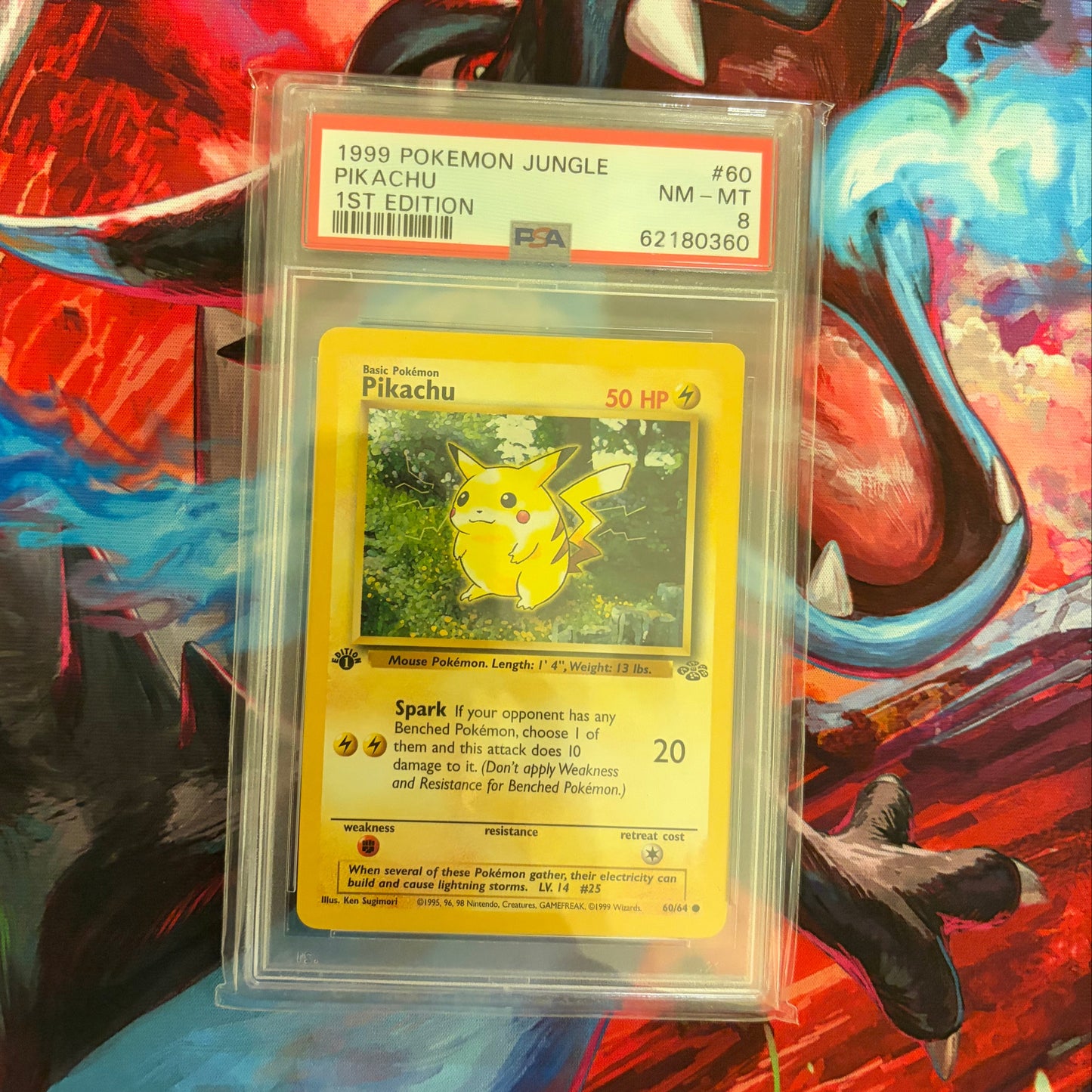 Pikachu 1st Edition - 1999 Pokemon Jungle - PSA 8
