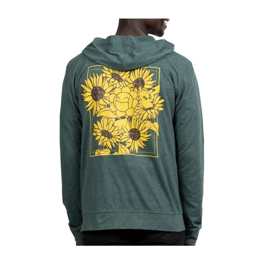 Pokémon Center Clothing - Pikachu and Sunflora Zip Up Hoodie - Green