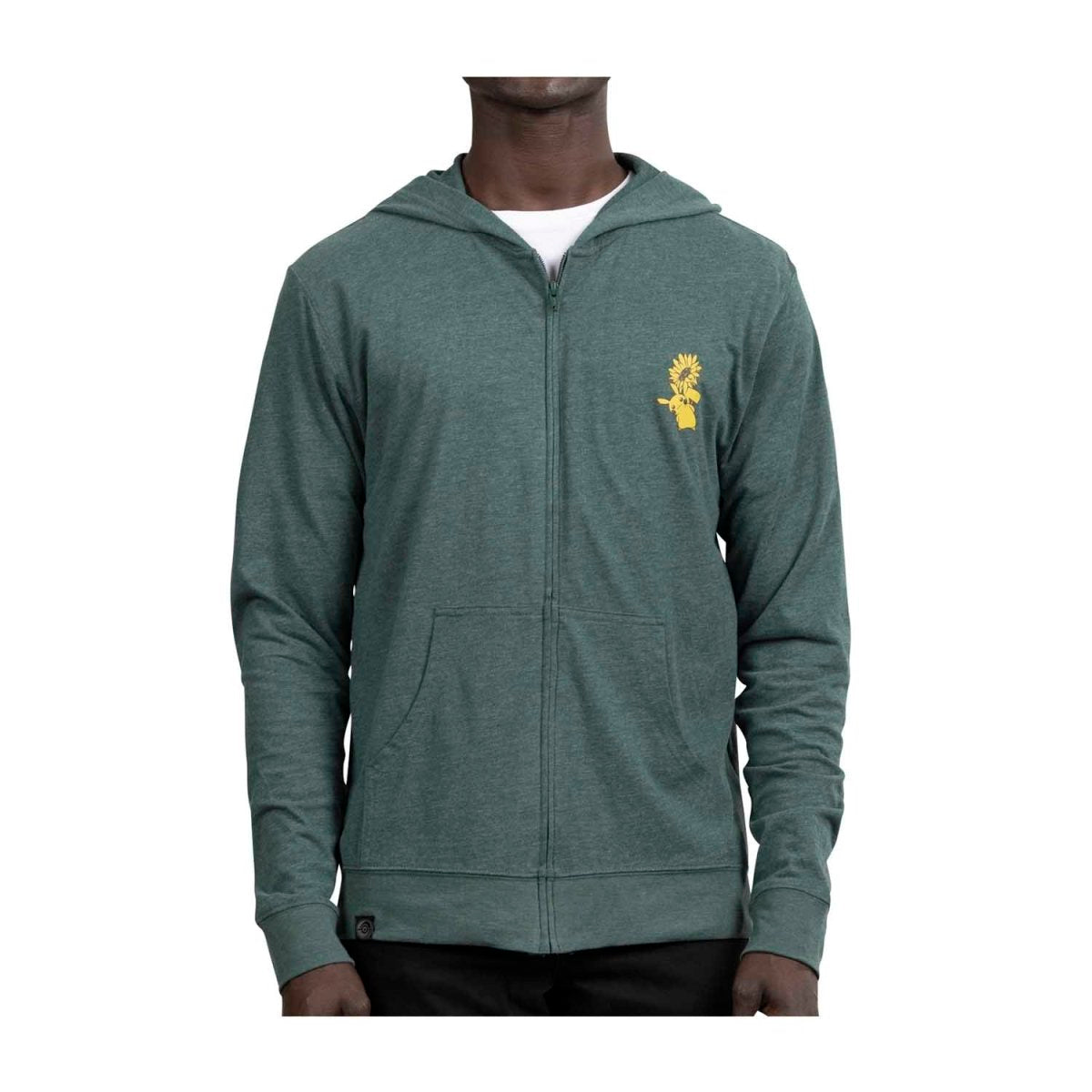 Pokémon Center Clothing - Pikachu and Sunflora Zip Up Hoodie - Green