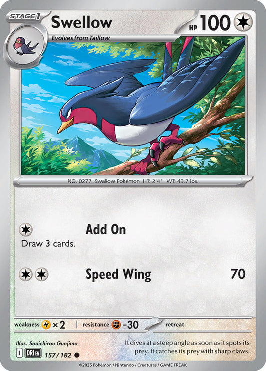 Swellow - DRI 157/182 (Reverse Holofoil)
