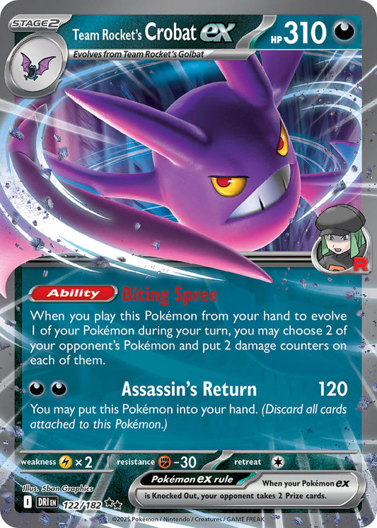 Team Rockets Crobat ex  - DRI 122/182 (Holofoil)
