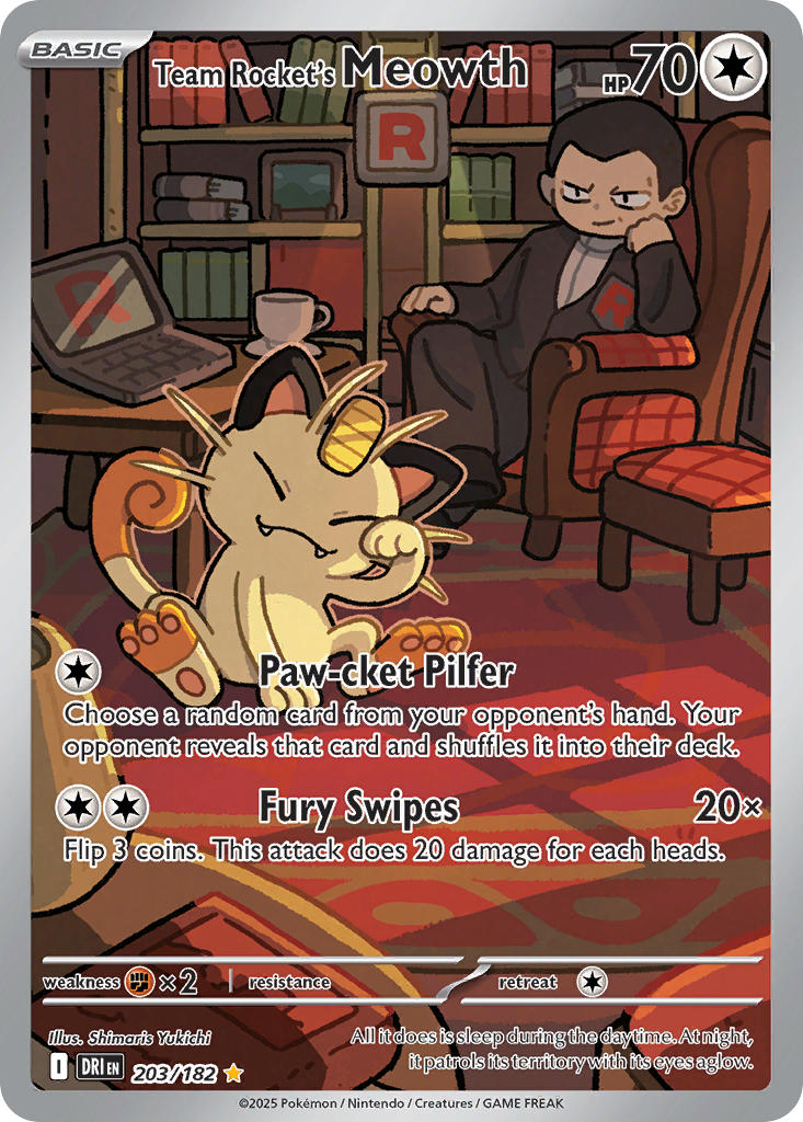 Team Rockets Meowth  - DRI 203/182 (Holofoil)