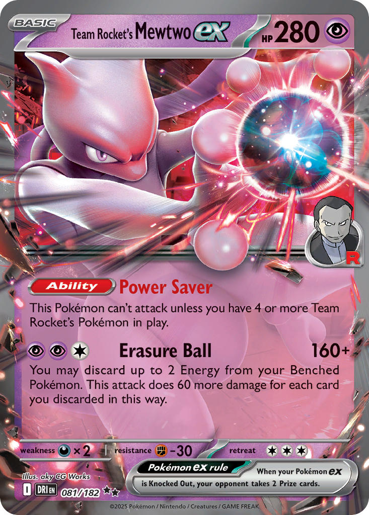 Team Rockets Mewtwo ex  - DRI 081/182 (Holofoil)