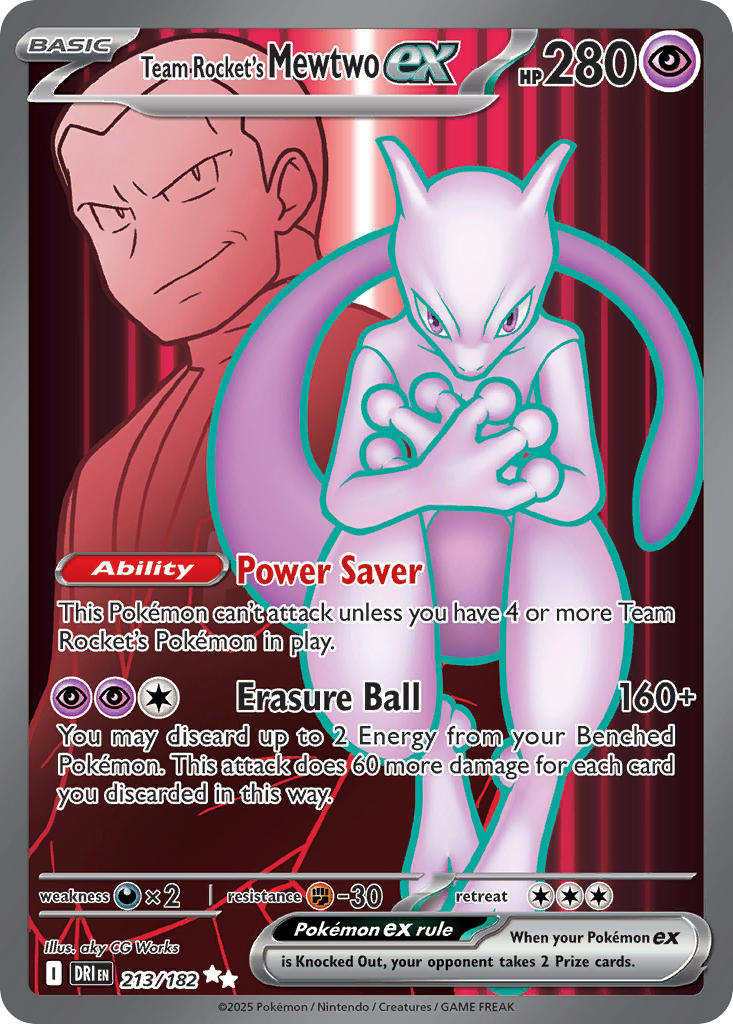 Team Rockets Mewtwo ex  - DRI 213/182 (Holofoil)
