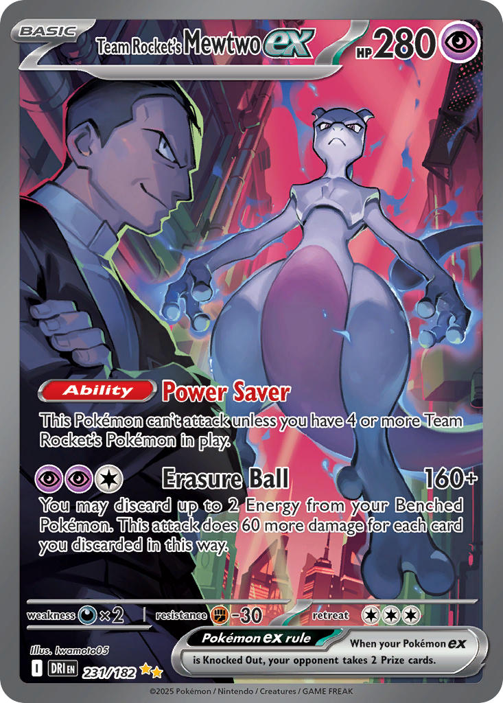 Team Rockets Mewtwo ex  - DRI 231/182 (Holofoil)