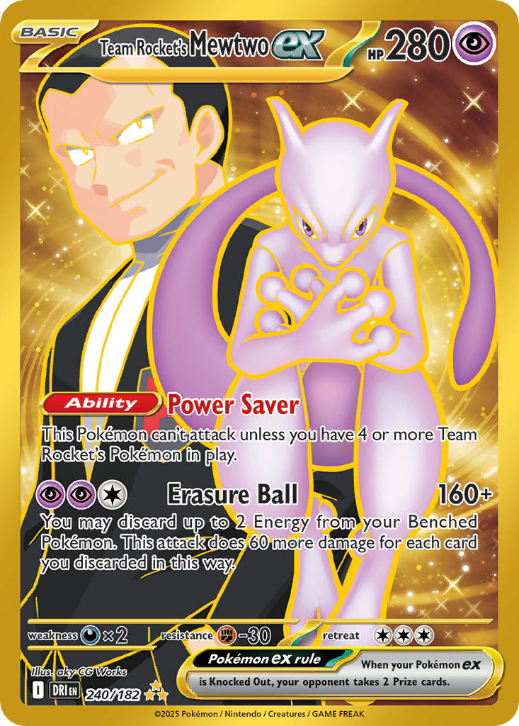 Team Rockets Mewtwo ex  - DRI 240/182 (Holofoil)
