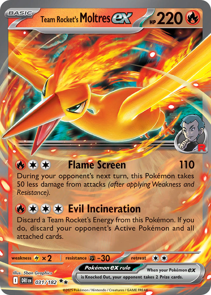 Team Rockets Moltres ex - DRI 031/182 (Holofoil)