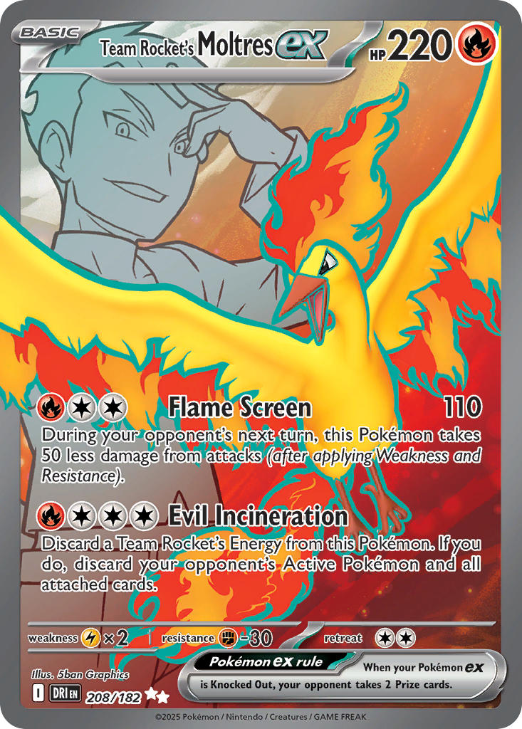 Team Rockets Moltres ex  - DRI 208/182 (Holofoil)