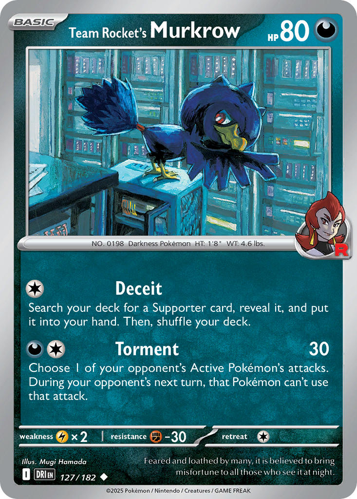 Team Rockets Murkrow  - DRI 127/182 (Reverse Holofoil)