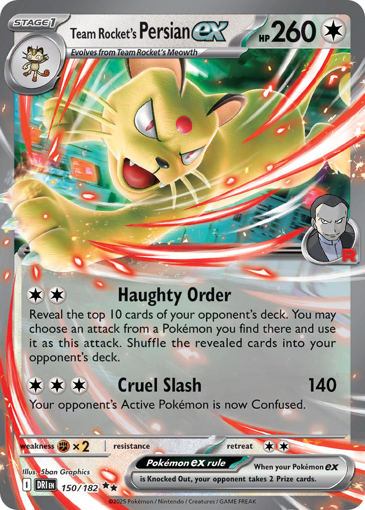 Team Rockets Persian ex  - DRI 150/182 (Holofoil)
