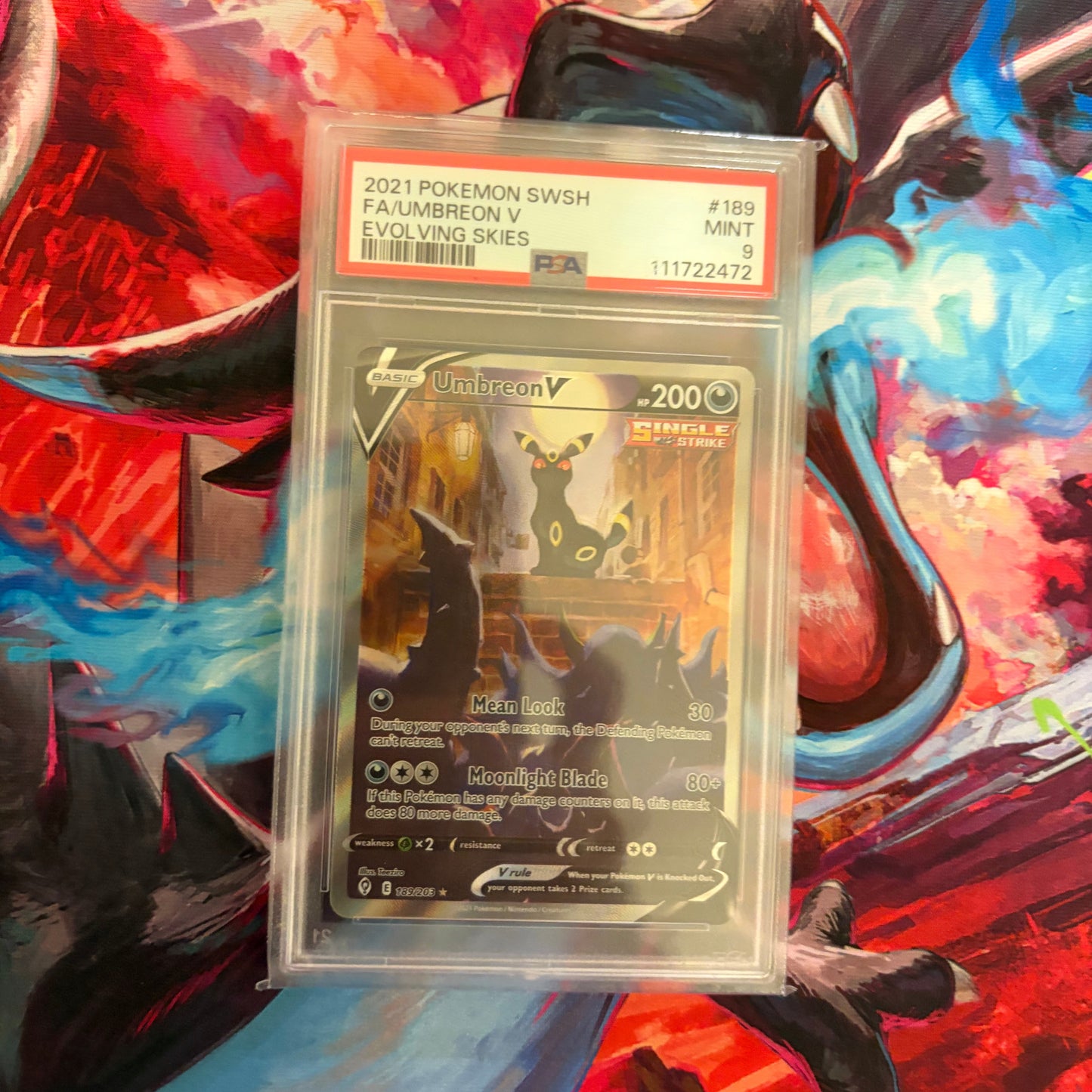 Umbreon V - 2021 Pokemon Evolving Skies - PSA 9 (Full Art)