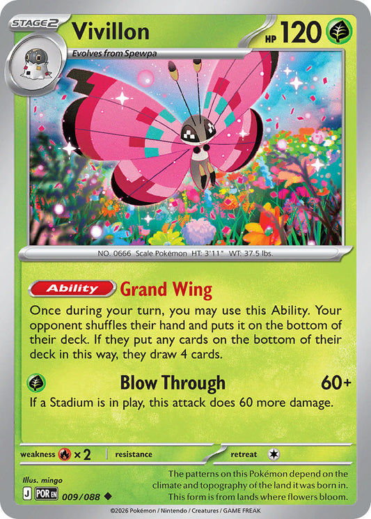 Vivillon - POR 009/088 (Reverse Holofoil)