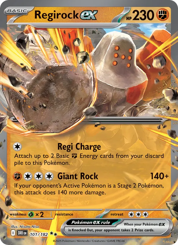 Regirock ex - DRI 101/182 (Holo) - Pokemon card
