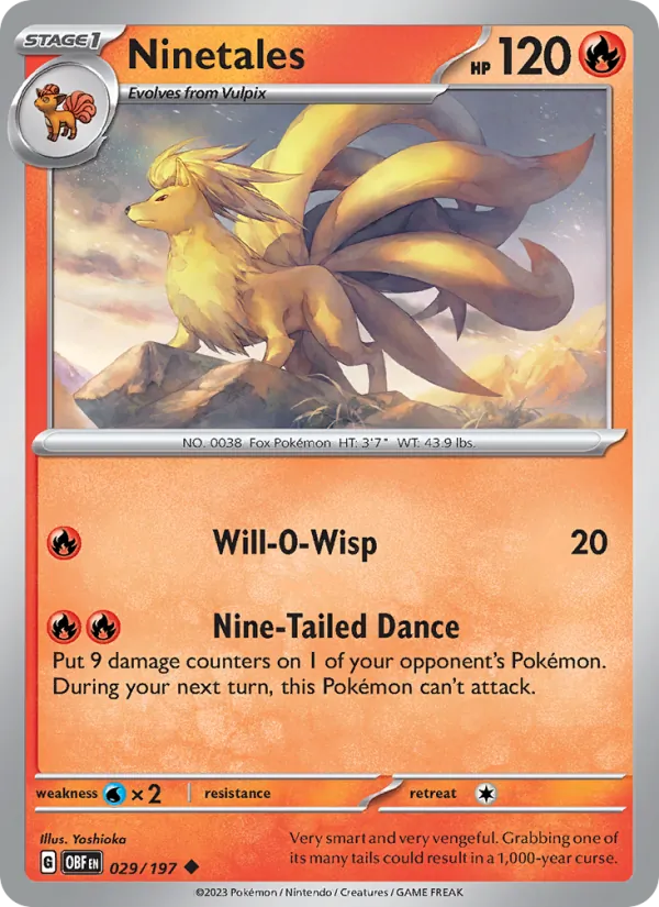 Ninetales - OBF 029/197 (Reverse Holo) - Pokemon card