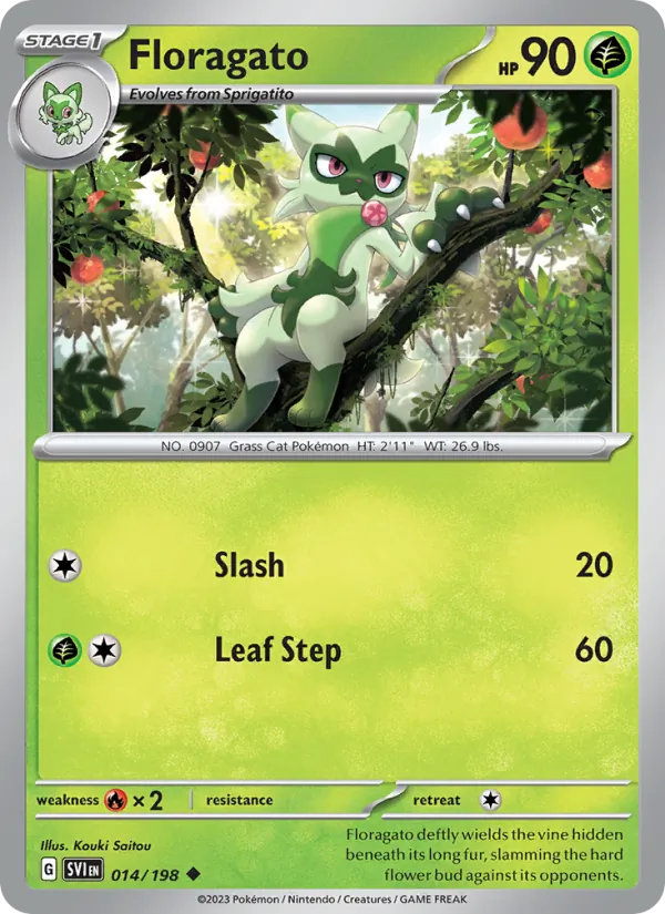 Floragato - SVI 014/198 (Reverse Holo) - Pokemon card