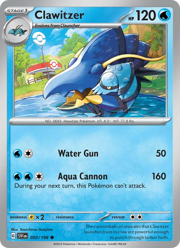 Clawitzer - SVI 050/198 (Reverse Holo) - Pokemon card