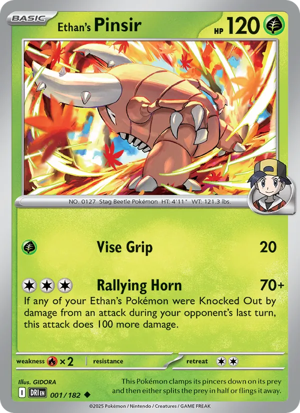 Ethan's Pinsir - DRI 001/182 - Pokemon card