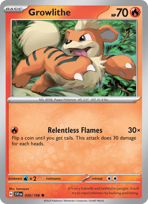 Growlithe - SVI 030/198 (Reverse Holo) - Pokemon card