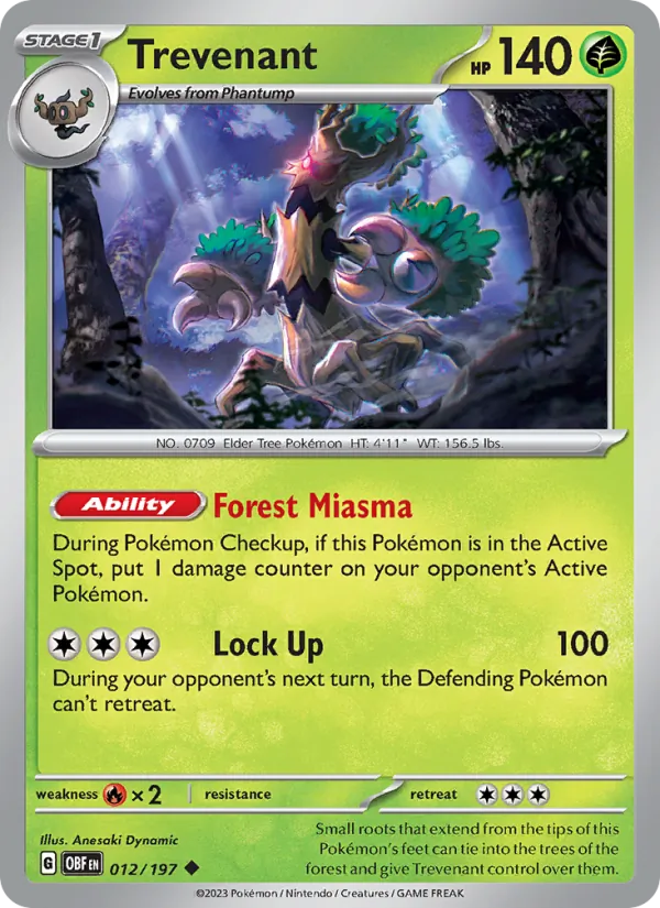 Trevenant - OBF 012/197 (Reverse Holo) - Pokemon card