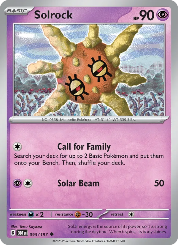 Solrock - OBF 093/197 (Reverse Holo) - Pokemon card