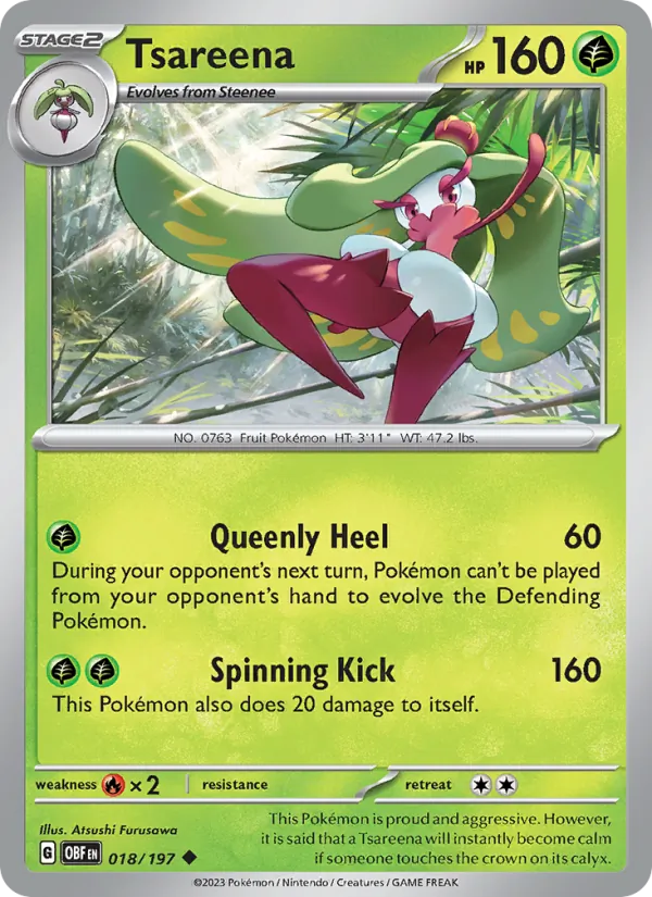 Tsareena - OBF 018/197 (Reverse Holo) - Pokemon card
