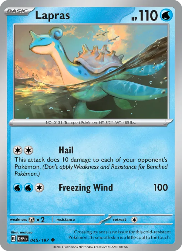 Lapras - OBF 045/197 (Reverse Holo) - Pokemon card