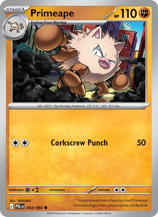 Primeape | PBL (Reverse Holo) - Pokemon card