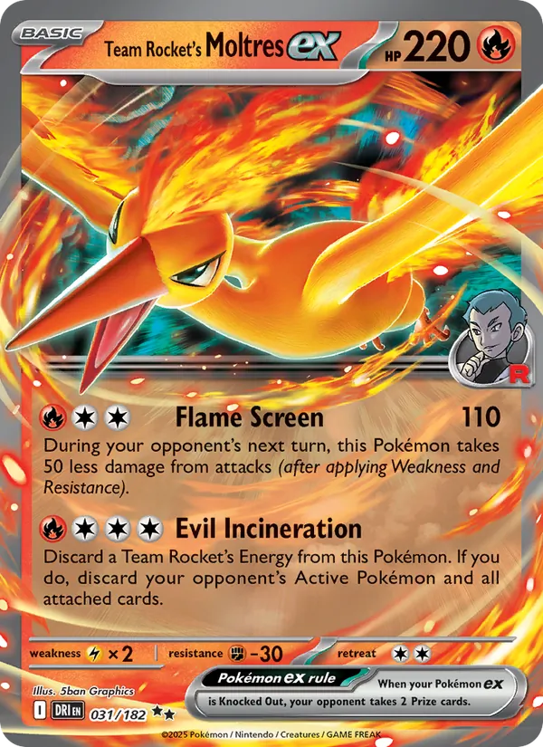 Team Rocket's Moltres ex - DRI 031/182 (Holo) - Pokemon card