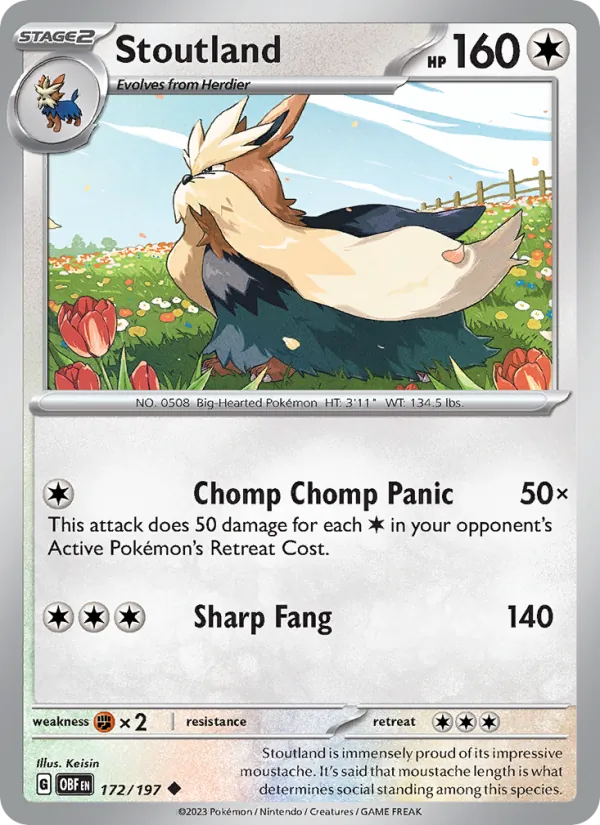 Stoutland - OBF 172/197 (Reverse Holo) - Pokemon card