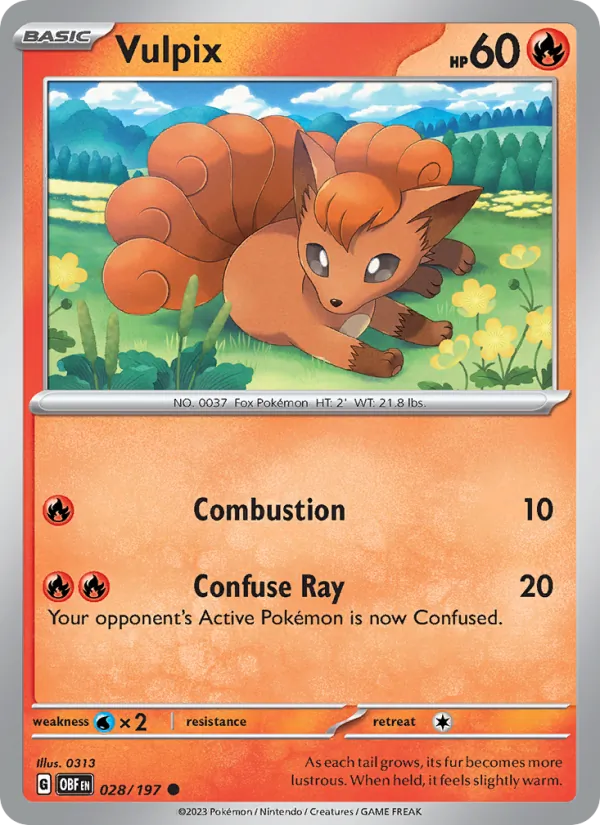 Vulpix - OBF 028/197 (Reverse Holo) - Pokemon card