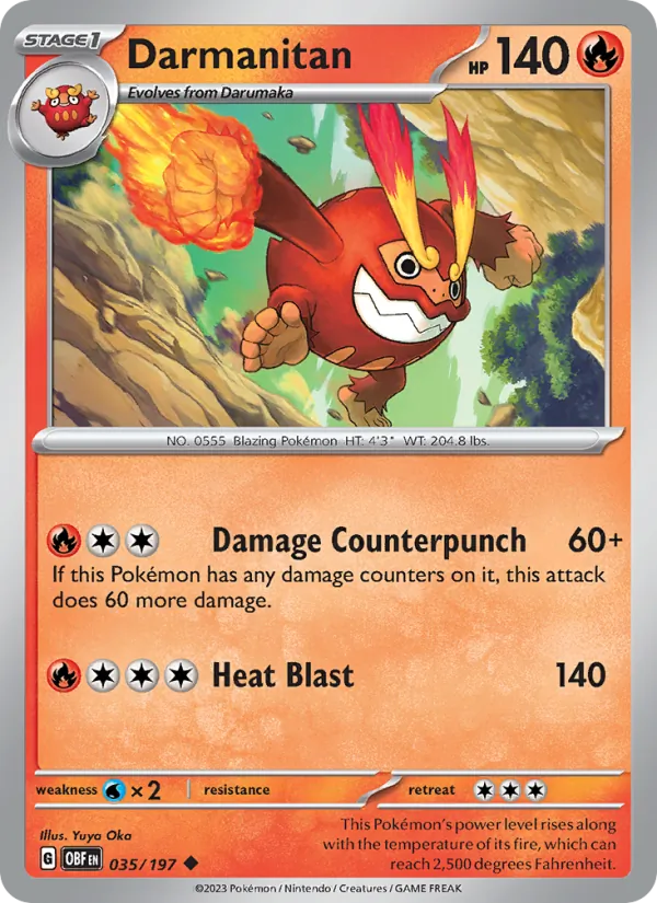 Darmanitan - OBF 035/197 (Reverse Holo) - Pokemon card