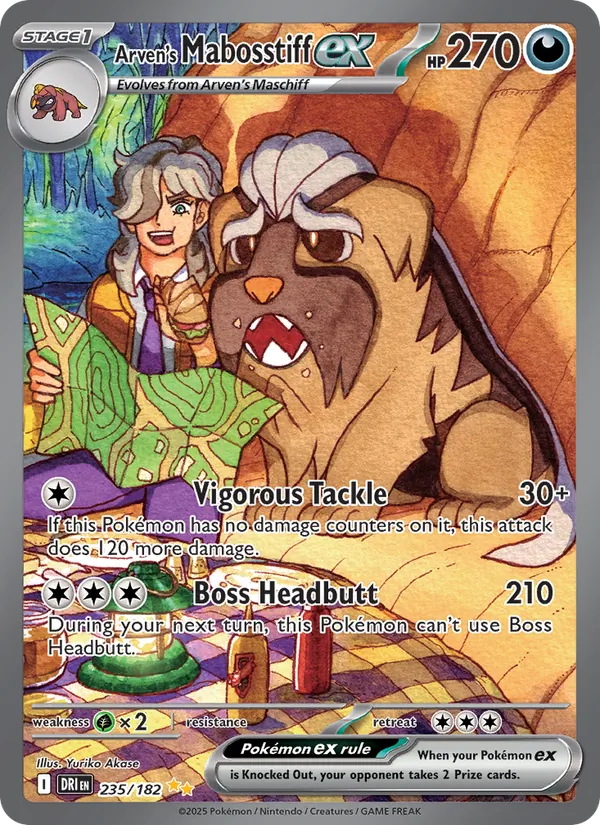 Arven's Mabosstiff ex - DRI 235/182 (Holo) - Pokemon card