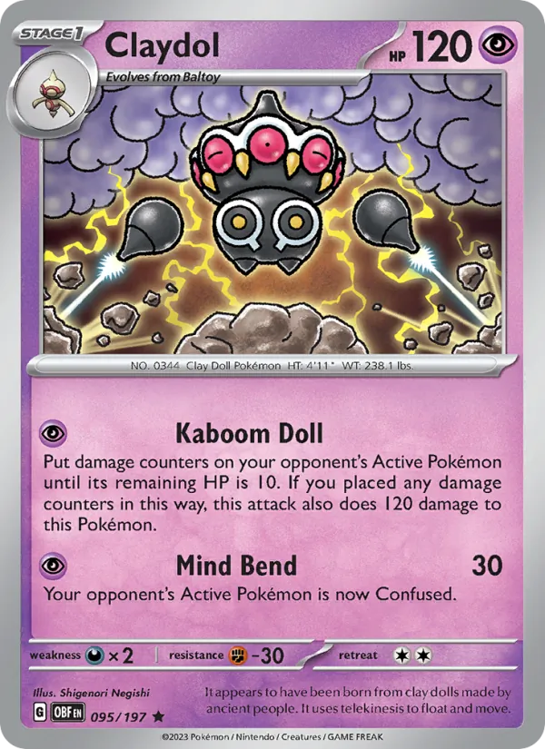 Claydol - OBF 095/197 (Holo) - Pokemon card