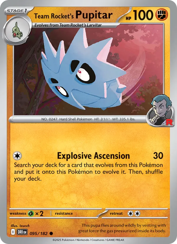 Team Rocket's Pupitar - DRI 095/182 - Pokemon card