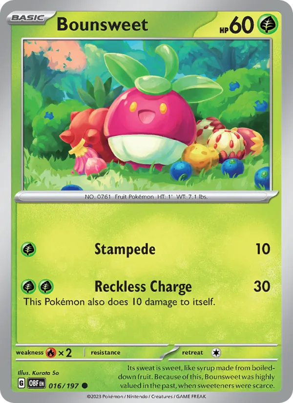 Bounsweet - OBF 016/197 (Reverse Holo) - Pokemon card