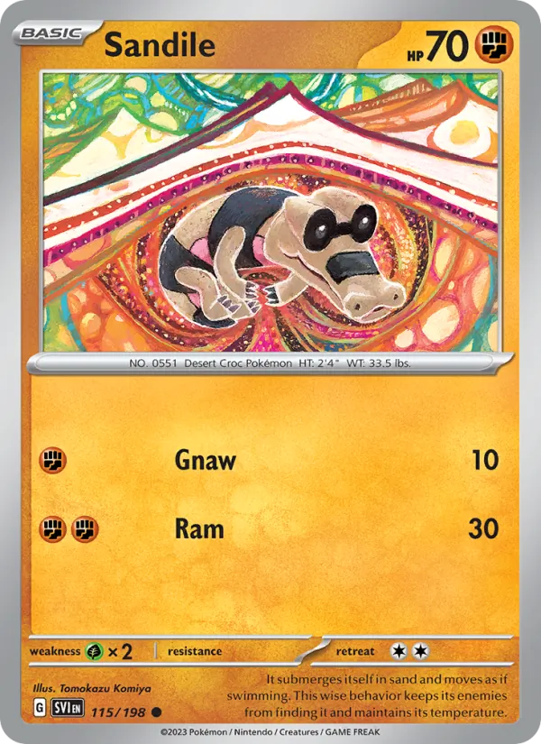 Sandile - SVI 115/198 - Pokemon card
