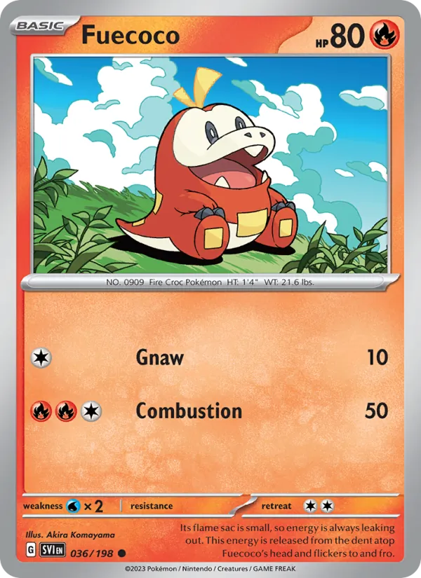 Fuecoco - SVI 036/198 (Reverse Holo) - Pokemon card