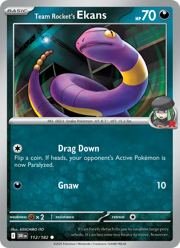 Team Rocket's Ekans - DRI 112/182 (Reverse Holo) - Pokemon card