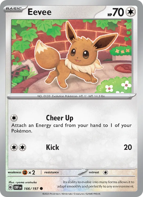 Eevee - OBF 166/197 (Reverse Holo) - Pokemon card