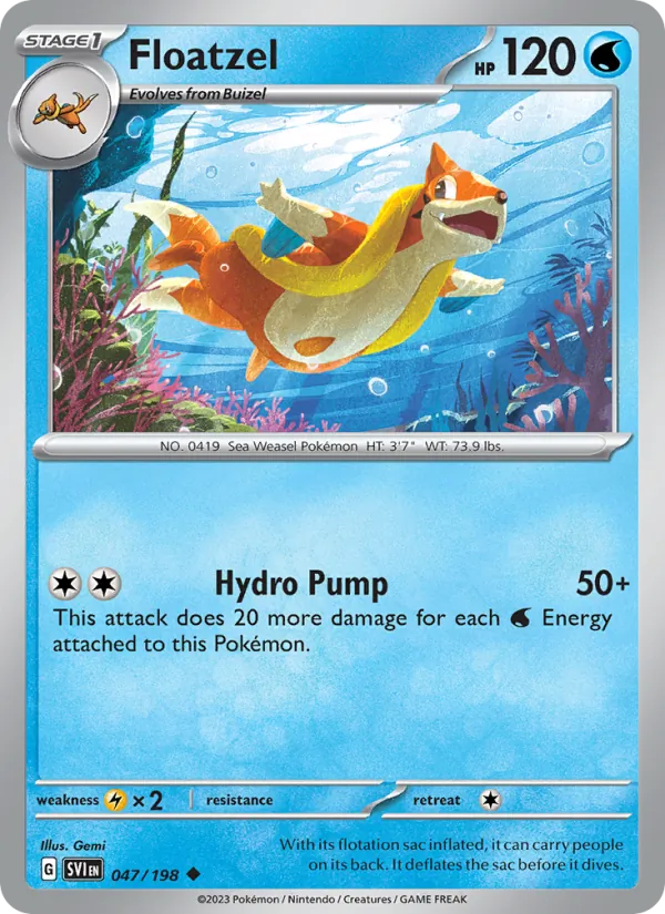 Floatzel - SVI 047/198 (Reverse Holo) - Pokemon card