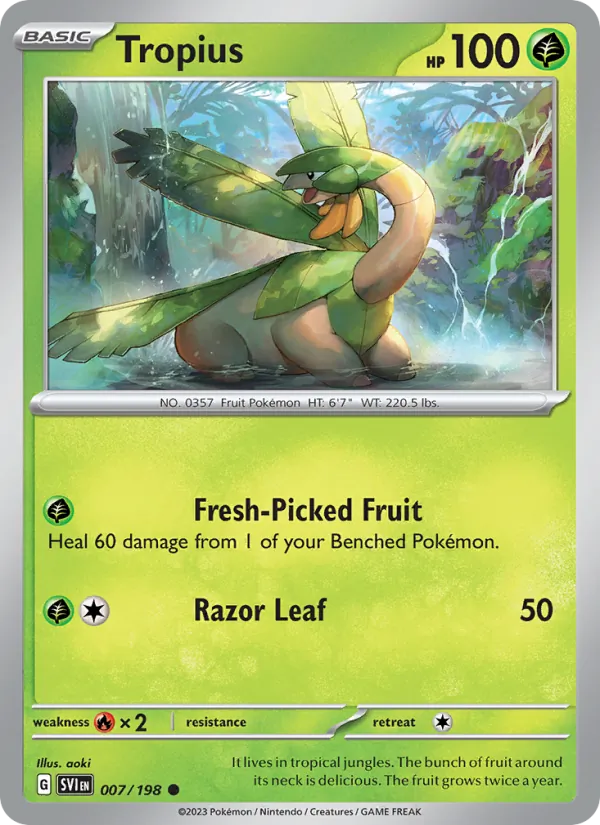 Tropius - SVI 007/198 (Reverse Holo) - Pokemon card