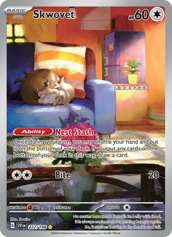 Skwovet - SVI 222/198 (Holo) - Pokemon card