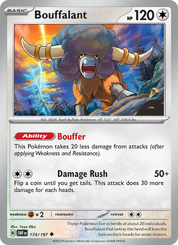 Bouffalant - OBF 174/197 (Reverse Holo) - Pokemon card