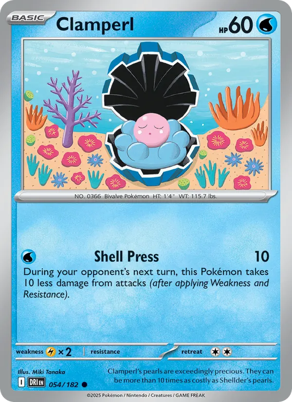 Clamperl - DRI 054/182 (Reverse Holo) - Pokemon card