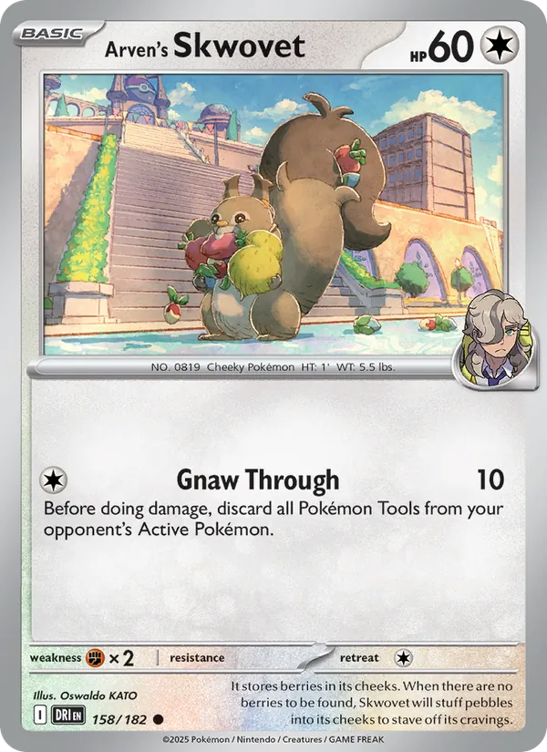 Arven's Skwovet - DRI 158/182 - Pokemon card