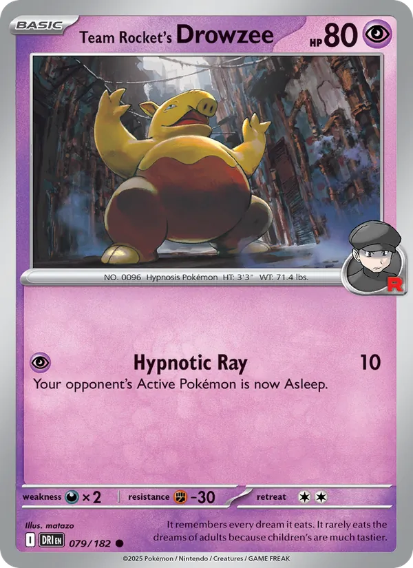 Team Rocket's Drowzee - DRI 079/182 (Reverse Holo) - Pokemon card